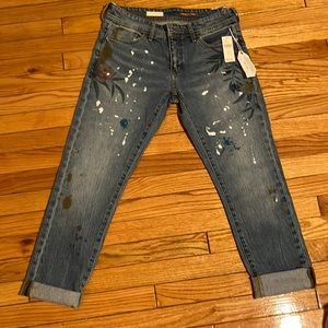 2 for 30 🙌🏻 Pilcro Anthropologie p26 painted slim boyfriend jeans